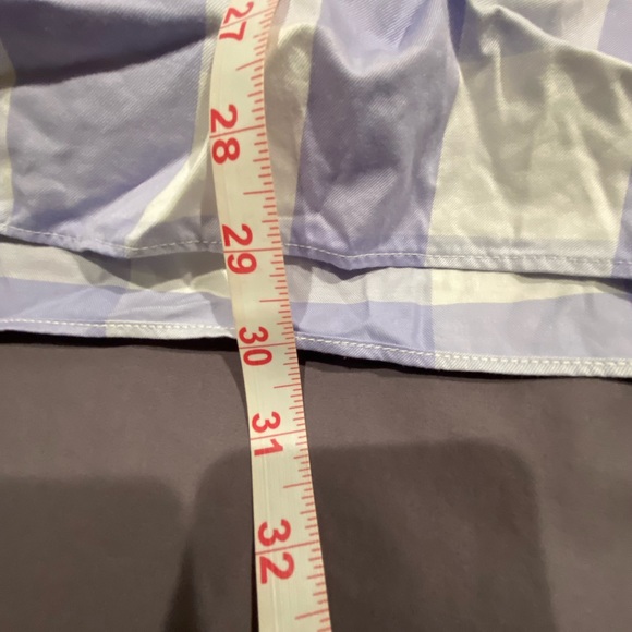 T.M. Lewin French cuff purple / white wide gingham check 17.5 / 38 - Picture 7 of 8